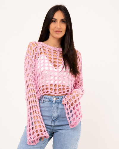 Top maille trous