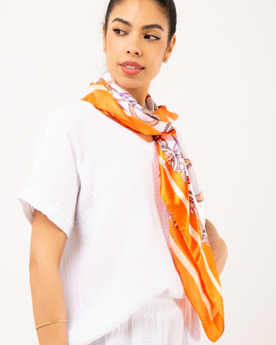 Foulard imprimé orange