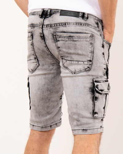 Short en jean plissé