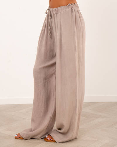 Pantalon large délavé