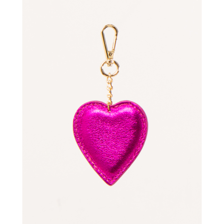 Porte clés cuir cœur