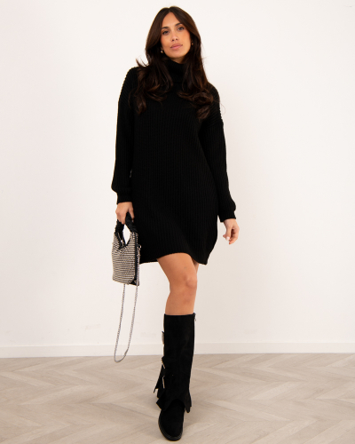 Robe pull col roulé