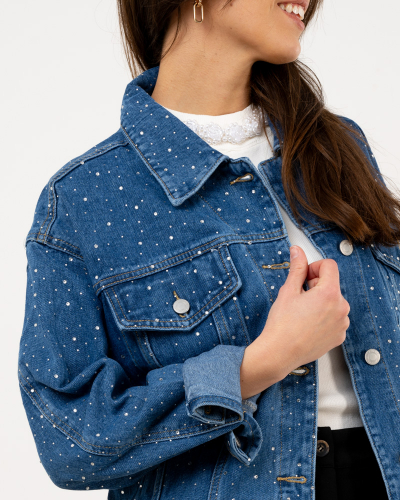 Veste jean strass