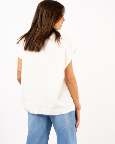 Pull sans manches fleurs