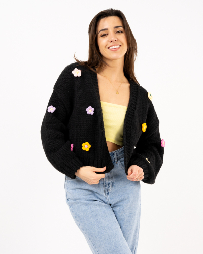 Gilet fleurs multicolores