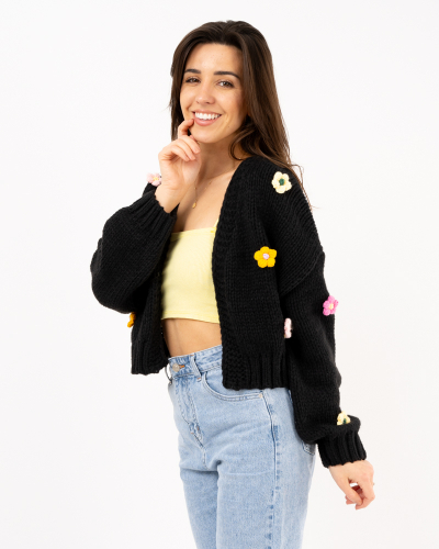 Gilet fleurs multicolores