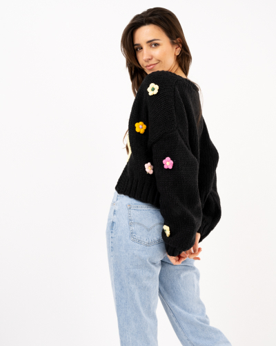 Gilet fleurs multicolores