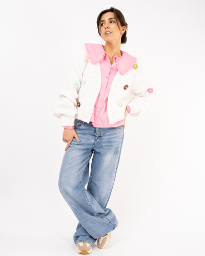 Gilet fleurs multicolores