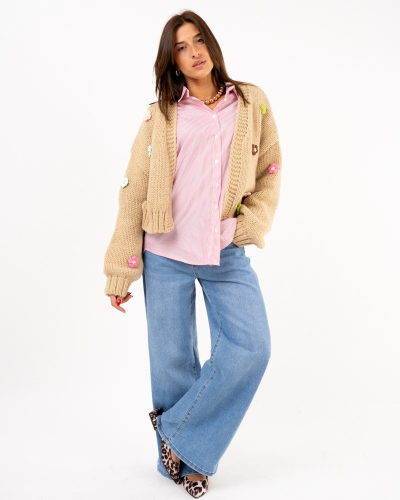 Gilet fleurs multicolores