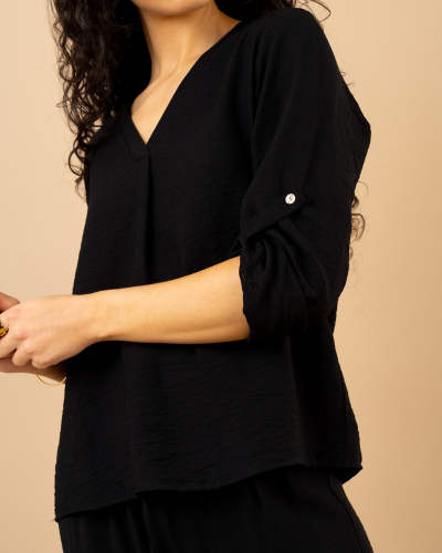 Blouse col en v