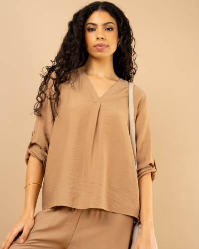 Blouse col en v