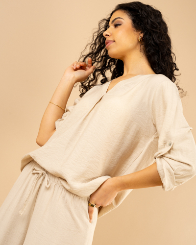 Blouse col en v