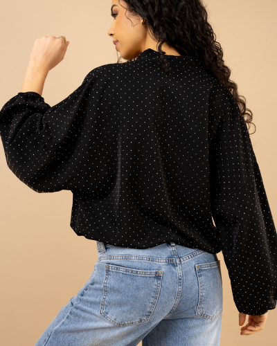Blouse croisée strass