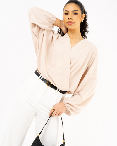 Blouse croisée strass