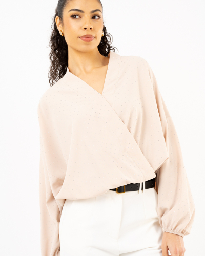 Blouse croisée strass