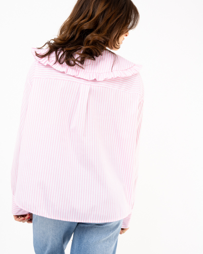 Blouse rayée col claudine