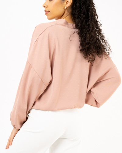 Blouse croisée strass