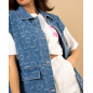 Veste sans manches fleurs