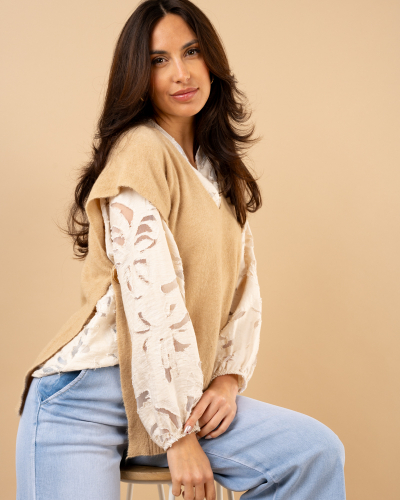 Gilet v boutons côtés