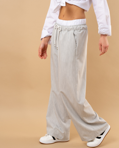 Pantalon large bord élastique
