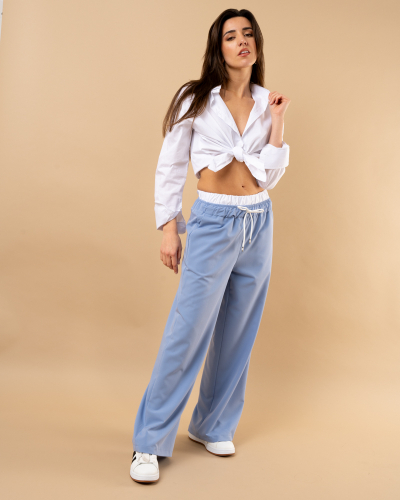 Pantalon large bord élastique