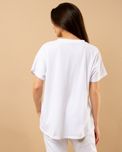 T-shirt coeur strass