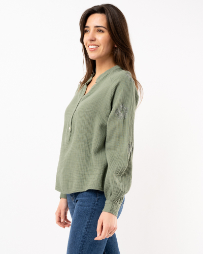 Blouse fleurs lurex