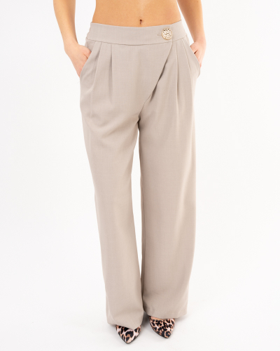 Pantalon bouton doré