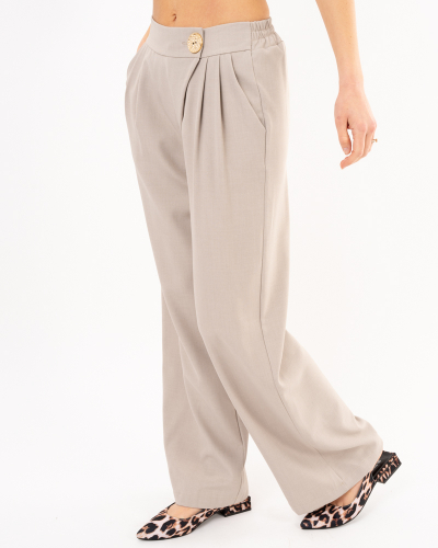 Pantalon bouton doré