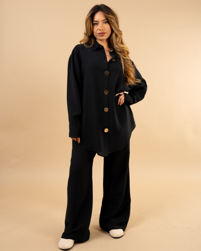 Chemise boutons dorés