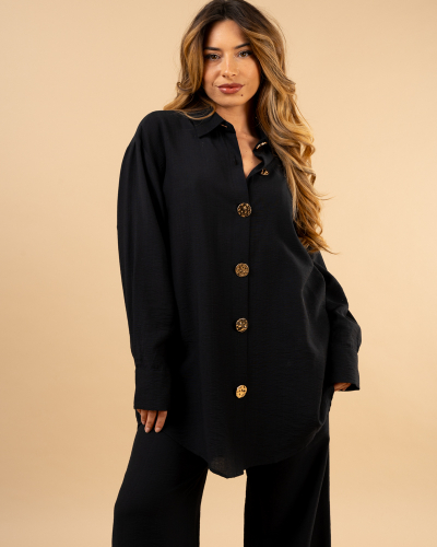 Chemise boutons dorés
