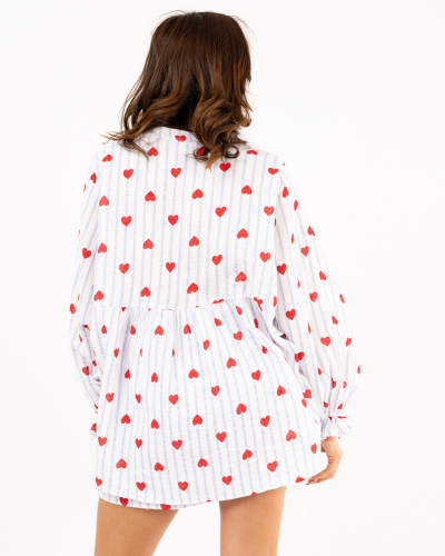 Blouse rayée coeurs