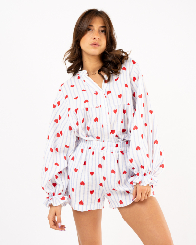 Short rayé coeurs