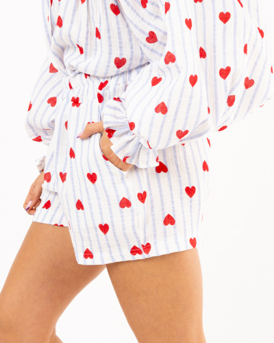 Short rayé coeurs