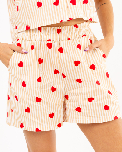 Short rayé coeurs