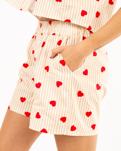 Short rayé coeurs