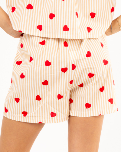 Short rayé coeurs