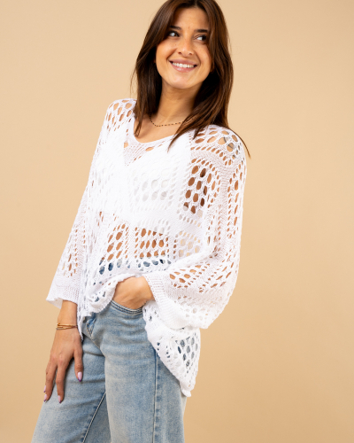 Top maille ajourée