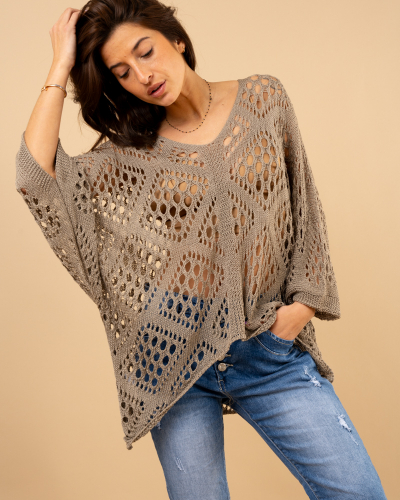 Top maille ajourée