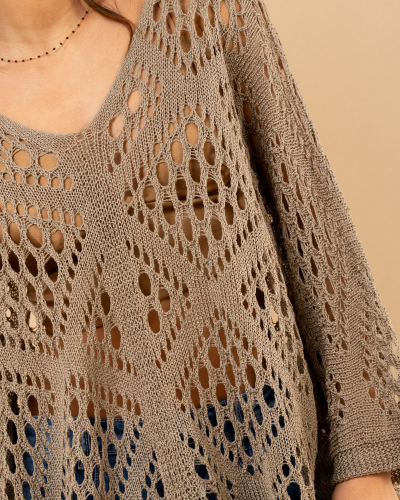 Top maille ajourée
