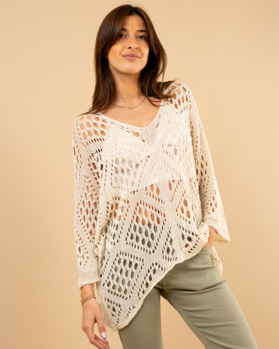 Top maille ajourée
