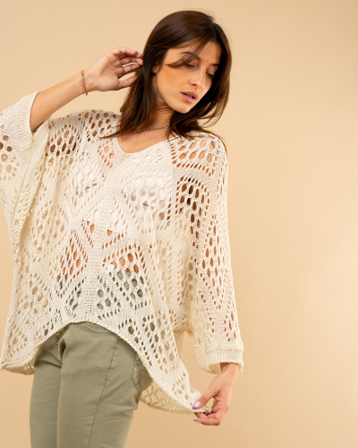 Top maille ajourée