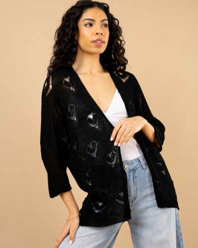 Gilet maille coeur