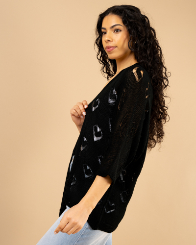 Gilet maille coeur