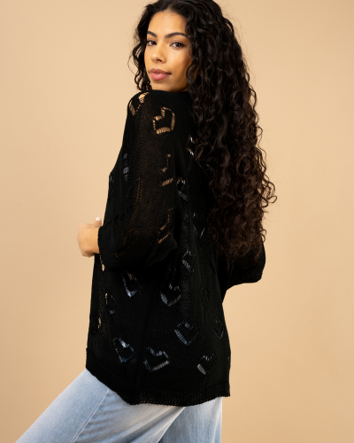 Gilet maille coeur