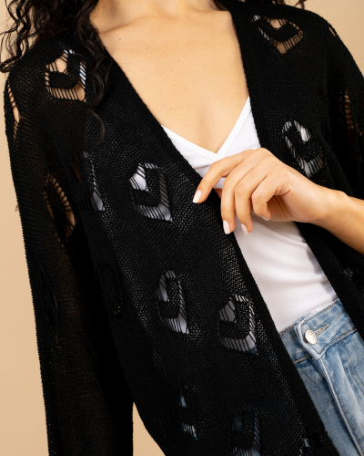 Gilet maille coeur