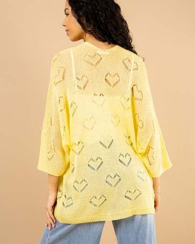 Gilet maille coeur