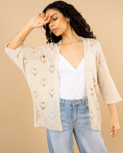 Gilet maille coeur