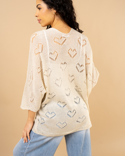 Gilet maille coeur