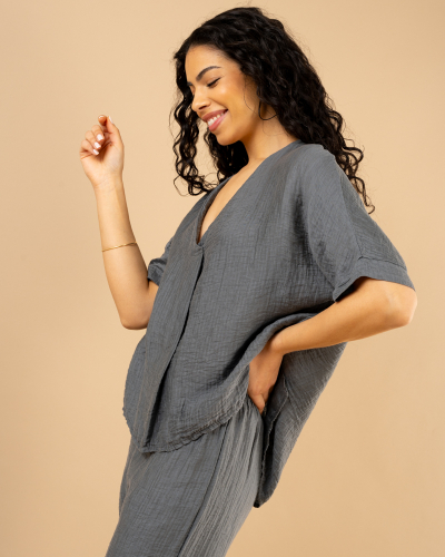 Blouse satinée